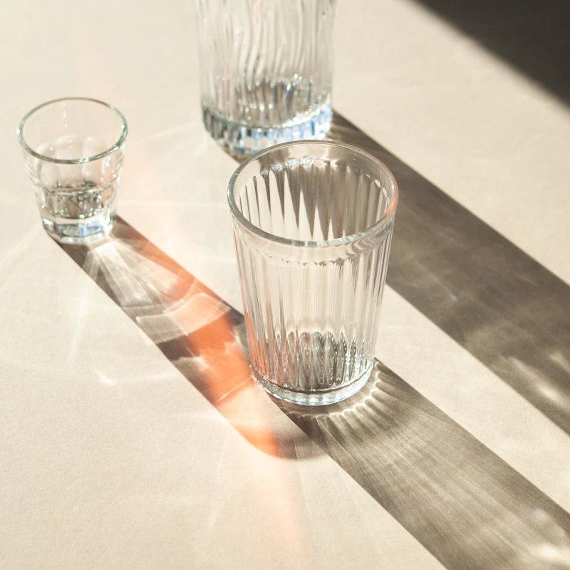Ribbed Glass Tumbler Set of 6 β Home & Kitchen at Gallen Shop
